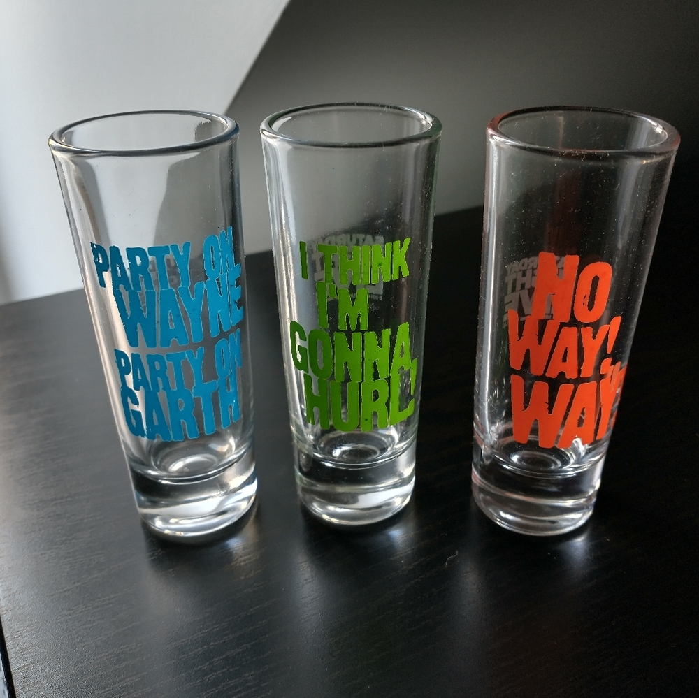Saturday Night Live Wayne's World Quotes Shotglasses Set of 3